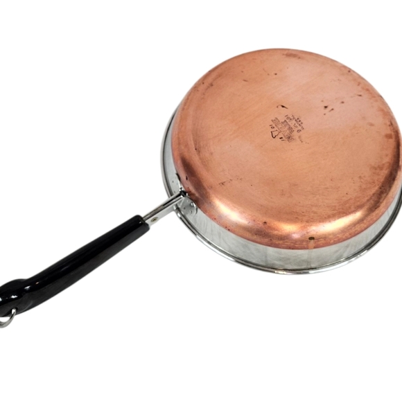 Vintage Revere Ware 9" Copper Clad Bottom Frying Pan Sautee Pan Made in USA - Picture 5 of 8